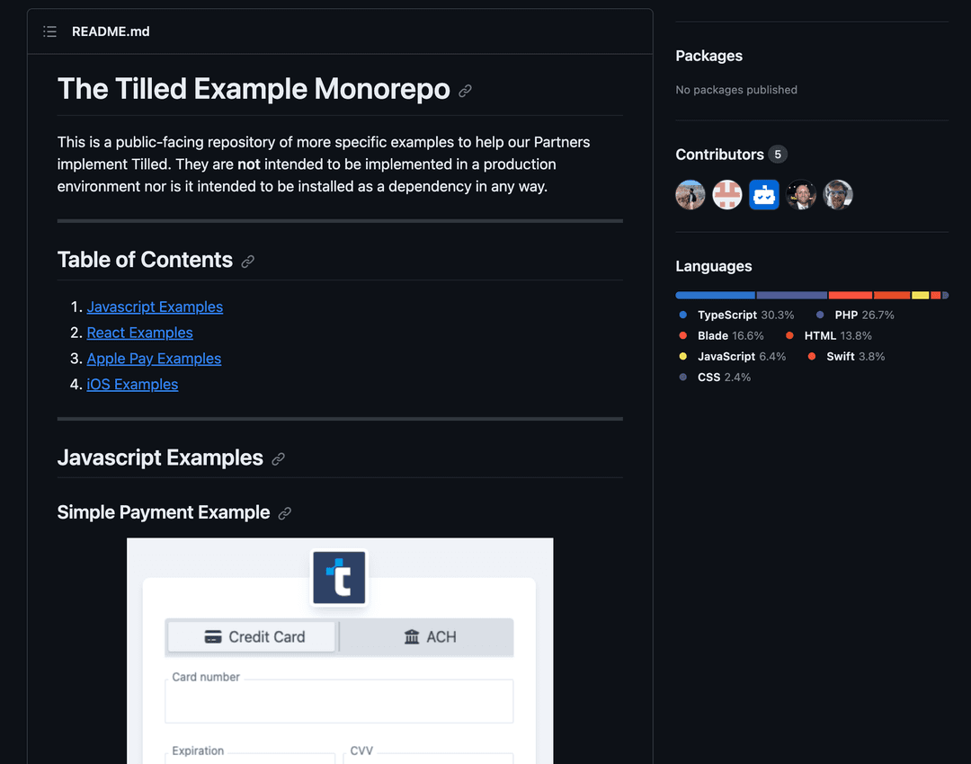 Tilled Example Monorepo